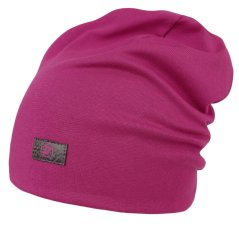 Bavlněná čepice Pastels DOUBLE - vzor 55 - fuchsiová