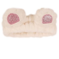 Dětská ozdobná čelenka Ouška - vzor 02 - bílá