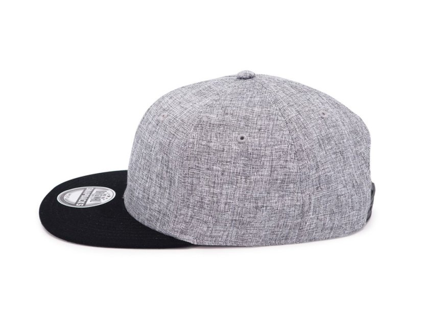 Kšiltovka Snapback melange - vzor 01 - šedý melír/černá vel. 56-60