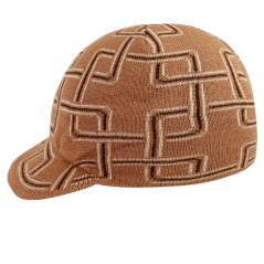 Zimní pletená čepice s kšiltem - AKCE / DOPRODEJ - vzor 217 - béžová - vzorovaná