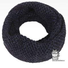 nákrčník chomout pletený 120cm- vzor 39 modrá melír