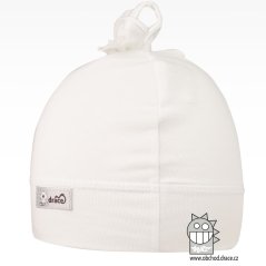 Bavlněná kojenecká čepice Uzlík - vzor 11 - bílá