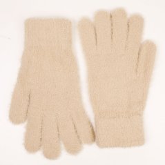 Dámské pletené prstové rukavice - vzor 036 - krémová