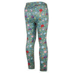 Dětské legíny Silky - vzor 02 - modrozelená - kytičky