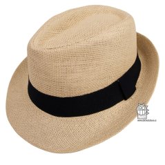 Letní chlapecký klobouk/slamák - Trilby - vzor 007 - béžová