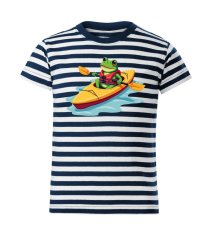 Dětské bavlněné tričko s potiskem - vzor 152 - Sailor / žába v kajaku
