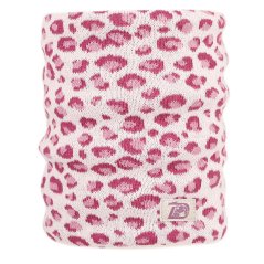Merino pletený nákrčník Urban - vzor 17 - bílá / růžová - leopard