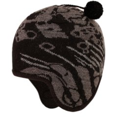 Dětská zimní pletená laponka  AKCE / DOPRODEJ - vzor 223 - černá