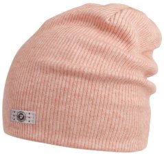 Spadlá čepice Rayon Rib - vzor 012 - pudrová melír
