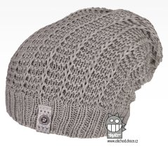 Merino pletená čepice Harmony - vzor 19 - šedá