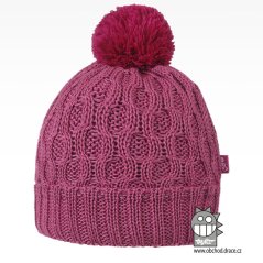 Merino pletená čepice Vanto - vzor 08 - růžová