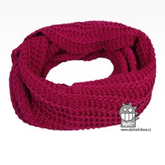 Merino pletená šála chomout Harmony - vzor 08 - růžová tmavá