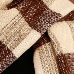 Dámská elegantní šála - vzor 015 - hnědá / béžová - kostka