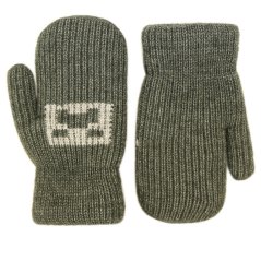 Dětské pletené palcové rukavice 5 - 7 let - vzor 085 - tmavě šedá - herní svět
