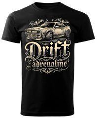 Dětské bavlněné tričko s potiskem - vzor 0254 - černá - driftující auto