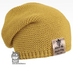 Pletená čepice Colors - vzor 11 - zelenozlatá