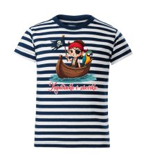 Dívčí bavlněné tričko s potiskem - vzor 0137 - Sailor / Kapitánka v zácviku