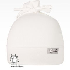 Bavlněná kojenecká čepice Uzlík - vzor 11 - bílá