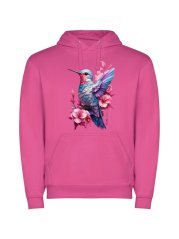 Dětská mikina s kapucí Urban - vzor 006 - růžová / Kolibřík