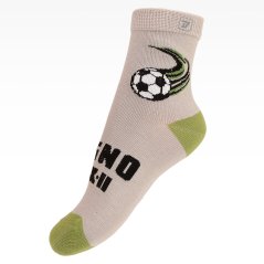 Dětské bavlněné ponožky - vzor 136 - šedá - fotbal