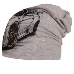 Bavlněná čepice Polo - vzor 93 - světle šedé - závodní auto