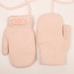 Dětské pletené palcové rukavice 2 - 3 roky - vzor 076 - světle růžová