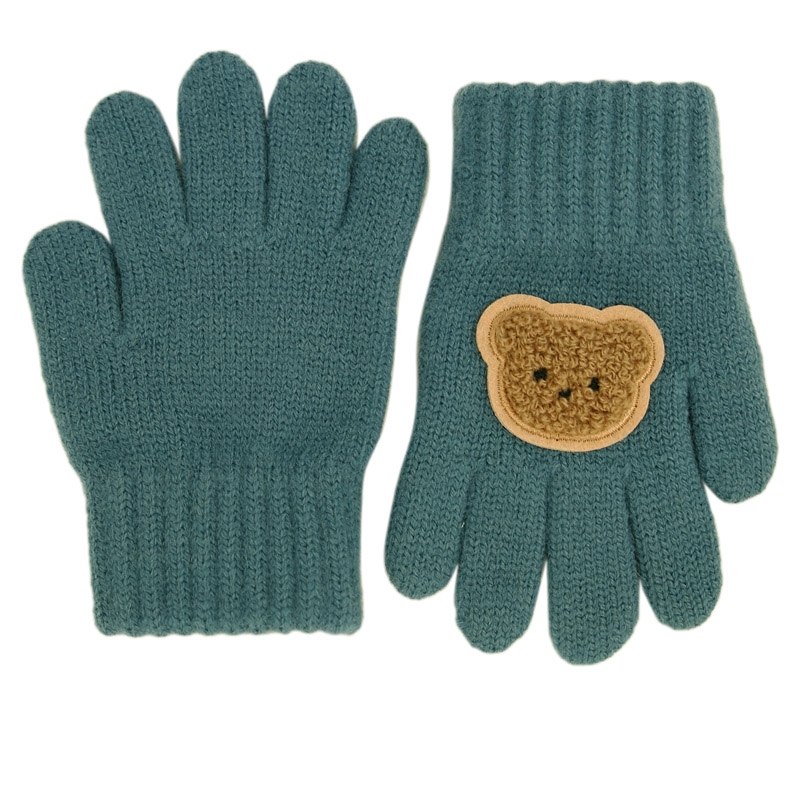 Dětské pletené prstové rukavice 2 - 4 roky - vzor 075 - zelenomodrá ...