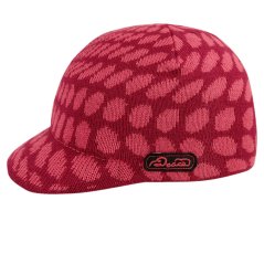 Zimní pletená čepice s kšiltem - AKCE / DOPRODEJ - vzor 210 - růžová - vzorovaná