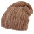 Dámská zimní pletená čepice s příměsí vlny a králičí srsti - vzor 009 - hnědá /béžová