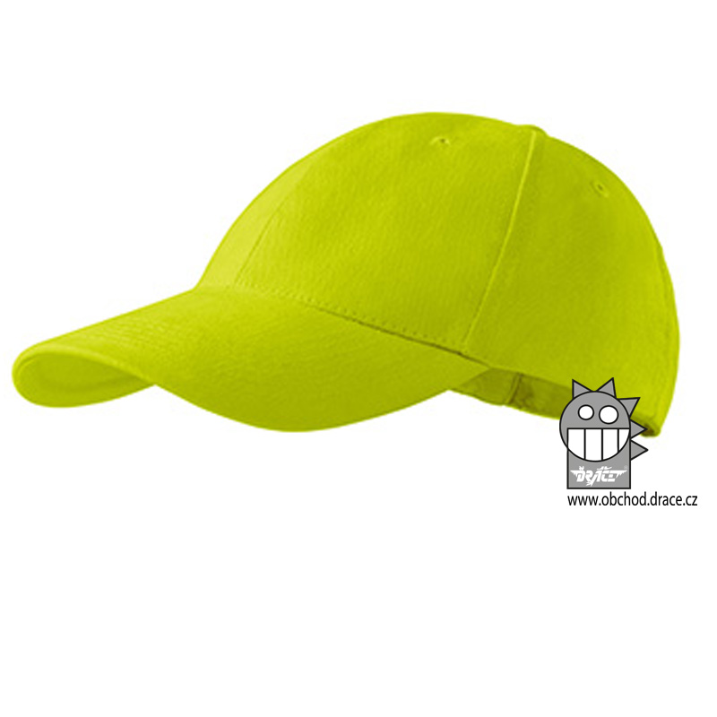 Kšiltovka dětská 6P - vzor 11 zelená limetová