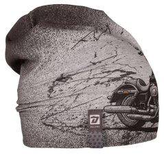 Bavlněná čepice Polo - vzor 88 - šedá - motorka