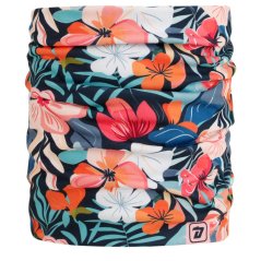 Funkční nákrčník Falco - vzor 003 - tmavě modrá - květy