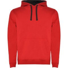 Dětská mikina s kapucí Urban - vzor 6002 - červená/černá