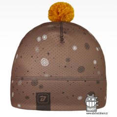 Fiocco - zimní funkční čepice s počesem - vzor 008 - hnědá, jelen
