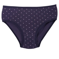 Dívčí bavlněné kalhotky - vzor 164 - tmavě modrá - srdíčka