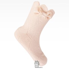 Dětské bavlněné ponožky - Arti - vzor 011 - světle růžová - mašlička