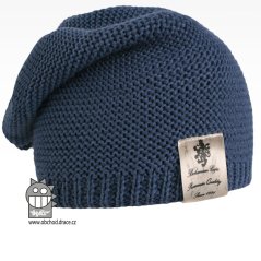 Pletená čepice Colors - vzor 18 - modrošedá