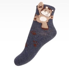Dětské bavlněné ponožky - Arti - vzor 022 - jeans modrá - zvířátka
