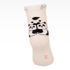 Dětské bavlněné ponožky - vzor 176 - bílá - panda