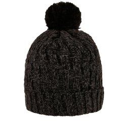 Zimní pletená čepice Berti - vzor 18 - černá / melír