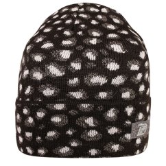Merino pletená čepice Urban - vzor 25 - černá / šedá - leopard