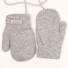 Dětské pletené palcové rukavice 2 - 3 roky - vzor 080 - šedá