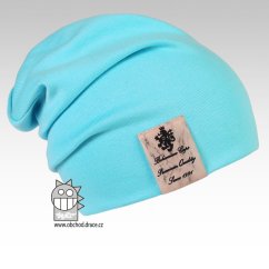Bavlněná čepice Pastels DOUBLE - vzor 07 - světle modrá
