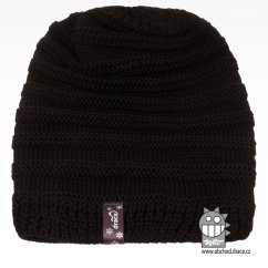 Merino pletená čepice Harmony - vzor 12 - černá