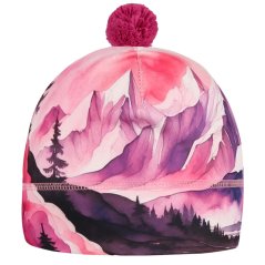 Flavio - zimní funkční čepice - vzor 191 - fialová - hory