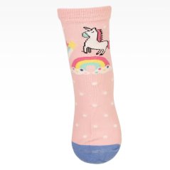 Dětské bavlněné ponožky - vzor 190 - růžová- jednorožec