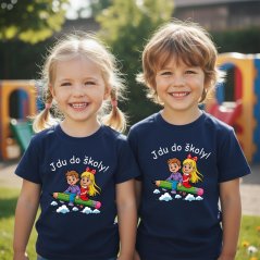 Školkové tričko - Děti na pastelce 001 - univerzální potisk