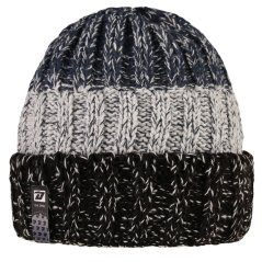 Pletená melírovaná  čepice - Nordic  vzor 08 - černá/šedá/modrá