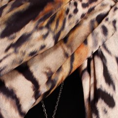 Dámská elegantní šála - vzor 073 - béžová - leopard