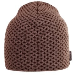 Pánská pletená čepice podšitá fleecem - vzor 10 - světle hnědá